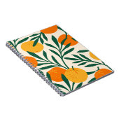 Vintages nahtloses Muster mit Mandarinen. Trendy h Notizblock (Rechte Seite)