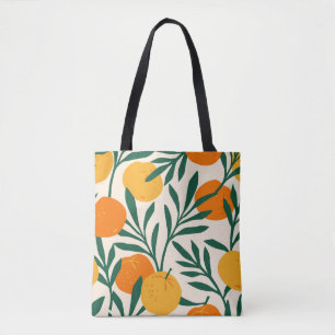 Vintages nahtloses Muster mit Mandarinen. Trendy h Tasche