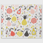Vintages nahtloses Muster mit Obst, Blume und Geschenkpapier (Flach)