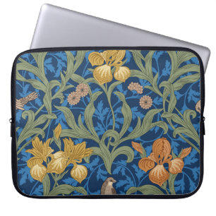 Vintages nahtloses Muster mit orangefarbener Iris Laptopschutzhülle