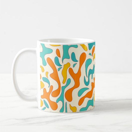 Vintages, nahtloses Muster mit Retro-Swirbel s Kaffeetasse (Links)