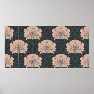 Vintages nahtloses Muster mit rosa Blume. Art. Poster
