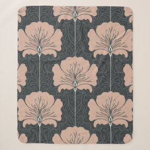 Vintages nahtloses Muster mit rosa Blume. Art. Sherpadecke