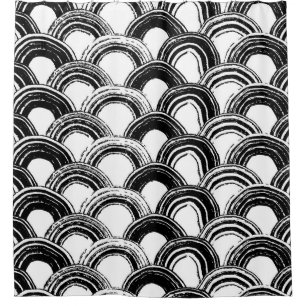 Vintages nahtloses Muster mit trockenem Pinselboge Duschvorhang