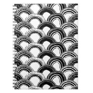 Vintages nahtloses Muster mit trockenem Pinselboge Notizblock