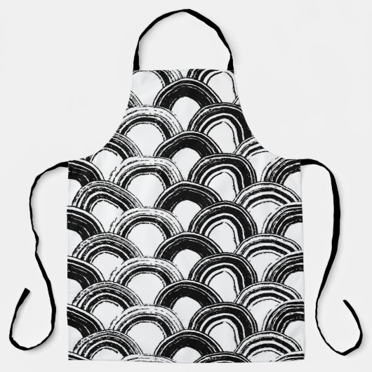 Vintages nahtloses Muster mit trockenem Pinselboge Schürze (Vorderseite)