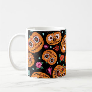 Vintages nahtloses Muster zu Halloween. Pumpkin, f Kaffeetasse