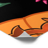 Vintages nahtloses Muster zu Halloween. Pumpkin, f Poster (Ecke)