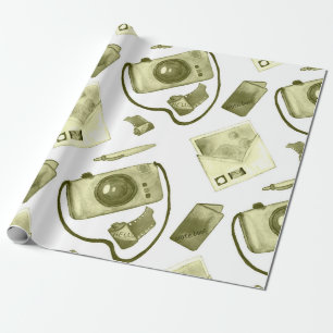 Vintages, nahtloses Sepidmuster aus Hipster Geschenkpapier