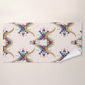 Vintages, nahtloses Stammesmuster mit Stielschädel Badehandtuch (Badehandtuch)