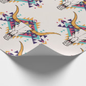 Vintages, nahtloses Stammesmuster mit Stielschädel Geschenkpapier (Ecke)
