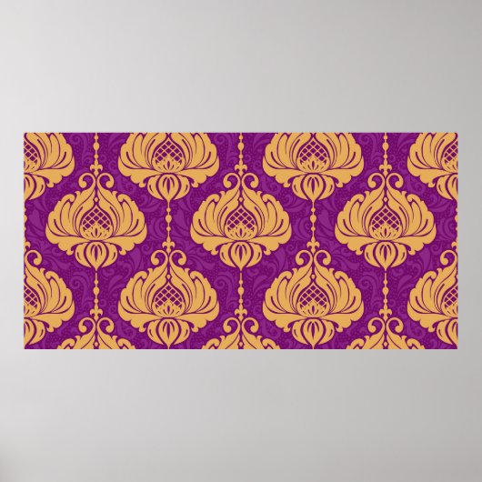 Vintages, nahtloses Staubmuster Poster (Vorne)