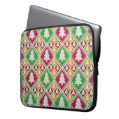 Vintages, nahtloses Weihnachtsbaummuster Laptopschutzhülle (Vorderseite Links)
