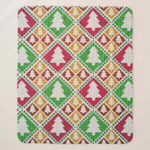 Vintages, nahtloses Weihnachtsbaummuster Sherpadecke