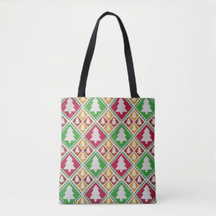 Vintages, nahtloses Weihnachtsbaummuster Tasche