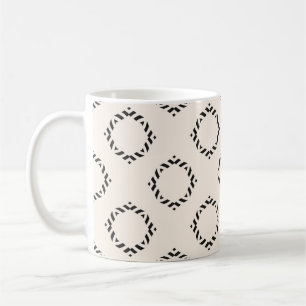Vintages, nahtloses Ziermuster. Schwarz und Weiß Kaffeetasse