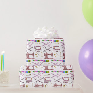 Vintages Nähzubehör für Seamstress Schneider Geschenkpapier