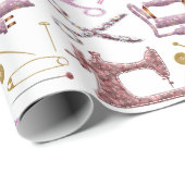 Vintages Nähzubehör für Seamstress Schneider Geschenkpapier (Rolleneckpunkt)
