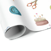 Vintages Nähzubehör Geschenkpapier (Rolleneckpunkt)