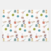 Vintages Nähzubehör Geschenkpapier Set (Vorderseite 3)