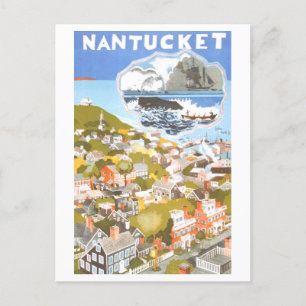 Vintages Nantucket Travel Poster Postkarte
