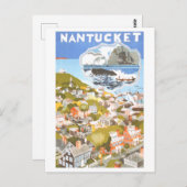 Vintages Nantucket Travel Poster Postkarte (Vorne/Hinten)