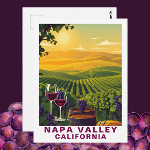 Vintages Napa-Tal, Kalifornien Weinwanderwege Postkarte