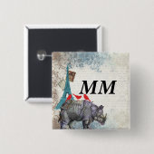Vintages Nashorn Button (Vorne & Hinten)