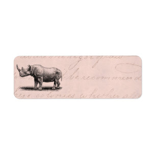 Vintages Nashorn-IllustrationRhinorhinos-Rosa
