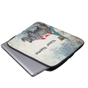 Vintages Nashorn Laptopschutzhülle
