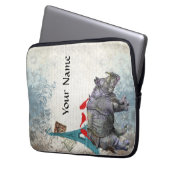Vintages Nashorn Laptopschutzhülle (Vorderseite Links)