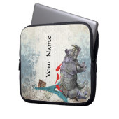 Vintages Nashorn Laptopschutzhülle (Vorderseite Links)
