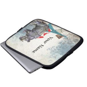 Vintages Nashorn Laptopschutzhülle