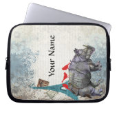 Vintages Nashorn Laptopschutzhülle (Vorderseite)