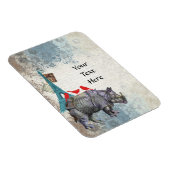 Vintages Nashorn Magnet (Rechte Seite)