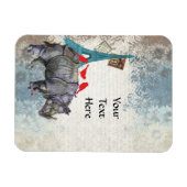 Vintages Nashorn Magnet (Horizontal)