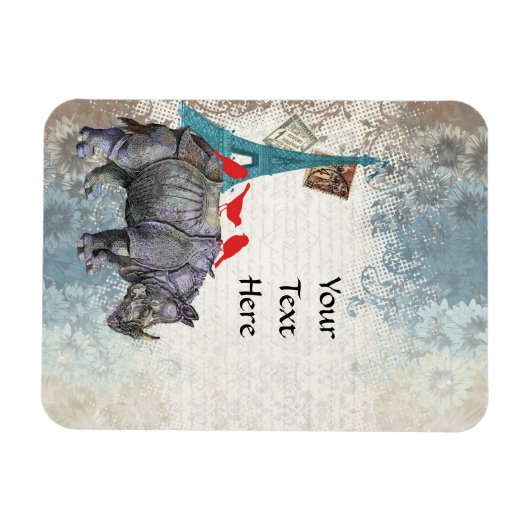 Vintages Nashorn Magnet (Horizontal)