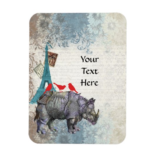 Vintages Nashorn Magnet (Vertikal)