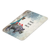 Vintages Nashorn Magnet (Linke Seite)