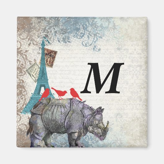 Vintages Nashorn Magnet (Vorne)