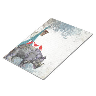 Vintages Nashorn Notizblock