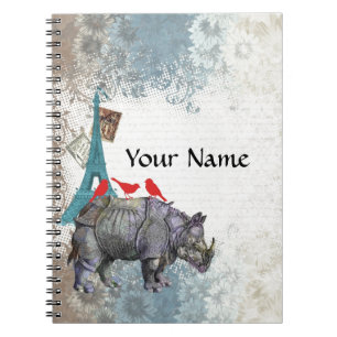 Vintages Nashorn Notizblock