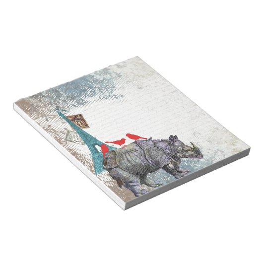 Vintages Nashorn Notizblock (angewinkelt)