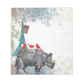 Vintages Nashorn Notizblock (Vorderseite)