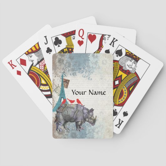 Vintages Nashorn Spielkarten (Rückseite)