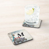 Vintages Nashorn Untersetzer (Rechte Seite)