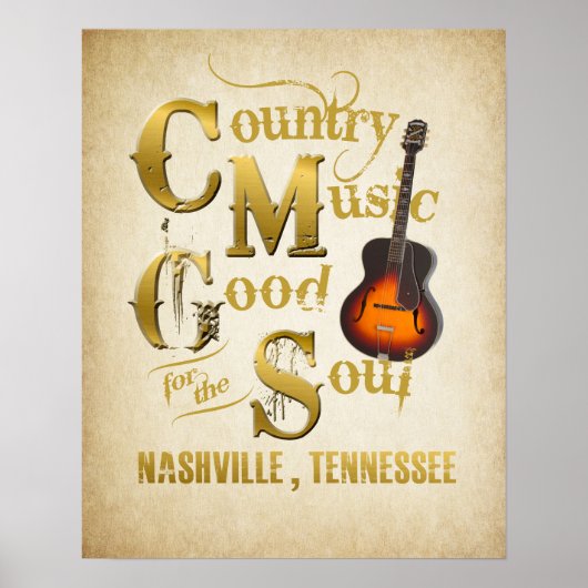 Vintages Nashville Country Music Poster (Vorne)