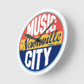 Vintages Nashville-Label Runde Wanduhr (Winkel)