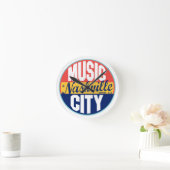 Vintages Nashville-Label Runde Wanduhr (Zuhause)