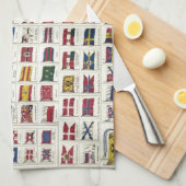 Vintages nationale Flaggen-Diagramm - geschaffen Küchentuch (Viertel Falte)